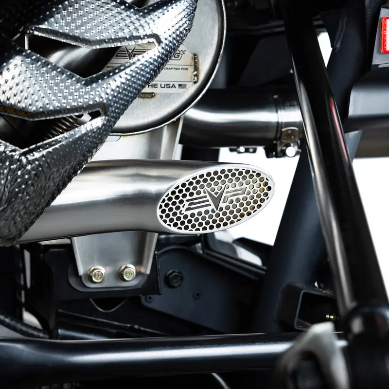 Evo Can-Am Maverick R Racing Shocker Electric Side-Dump Down Pipe W/ Bullet Muffler 2