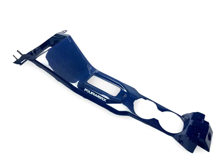Fourwerx 20+ Polaris Rzr Pro Xp/Pro R - Blue Weave Carbon Fiber Front Center Console (Full) 1