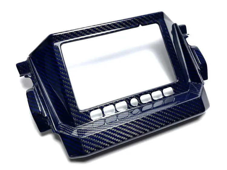 Fourwerx 20+ Polaris Rzr Pro Xp/Pro R Blue Weave Carbon Fiber Ride Command Surround 1