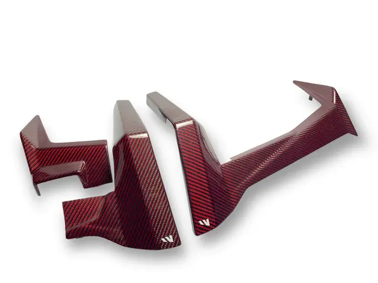 Fourwerx ’20+ Polaris Rzr Pro Xp / Pro R Red Weave Carbon Fiber 3Pc Dash Trim Kit 1