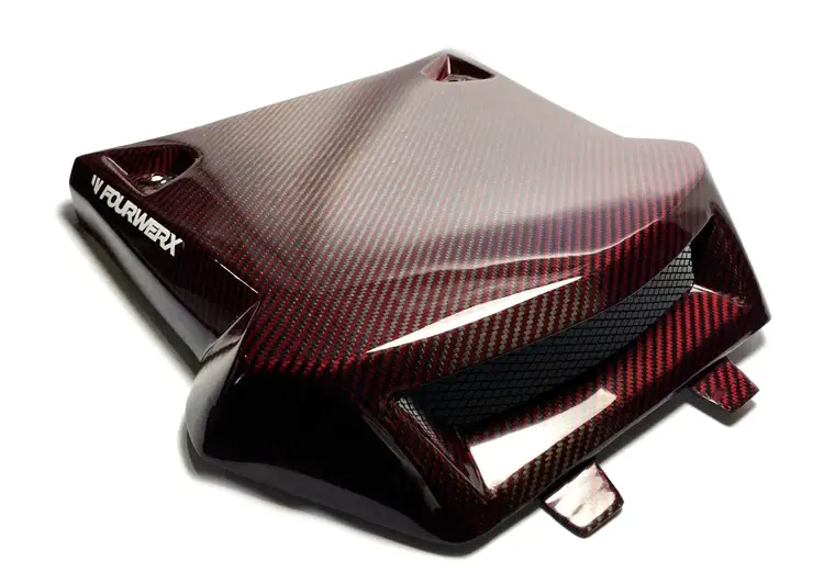 Fourwerx 20+ Polaris Rzr Pro Xp/Pro R – V2 Red Weave Carbon Fiber Hood 1