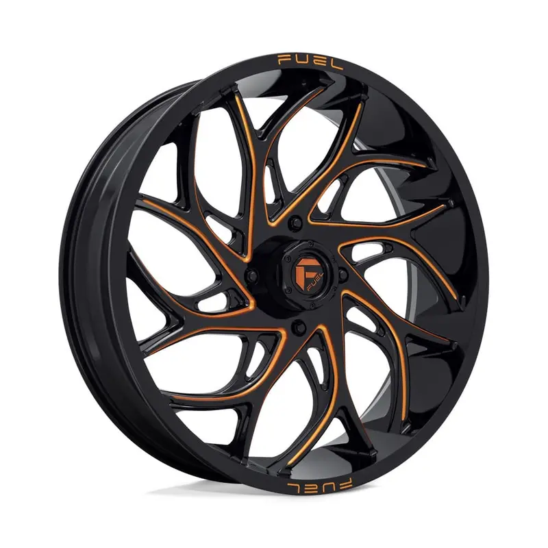 Fuel D780 Runner Utv Wheel Gloss Black Milled Orange 1