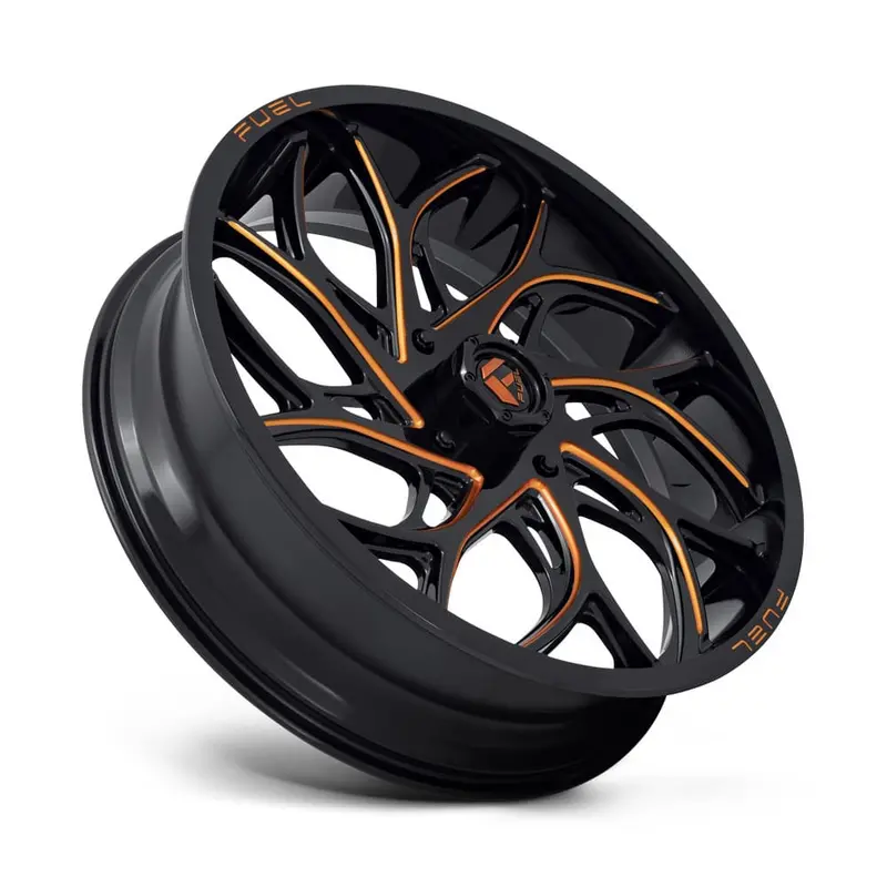 Fuel D780 Runner Utv Wheel Gloss Black Milled Orange 2