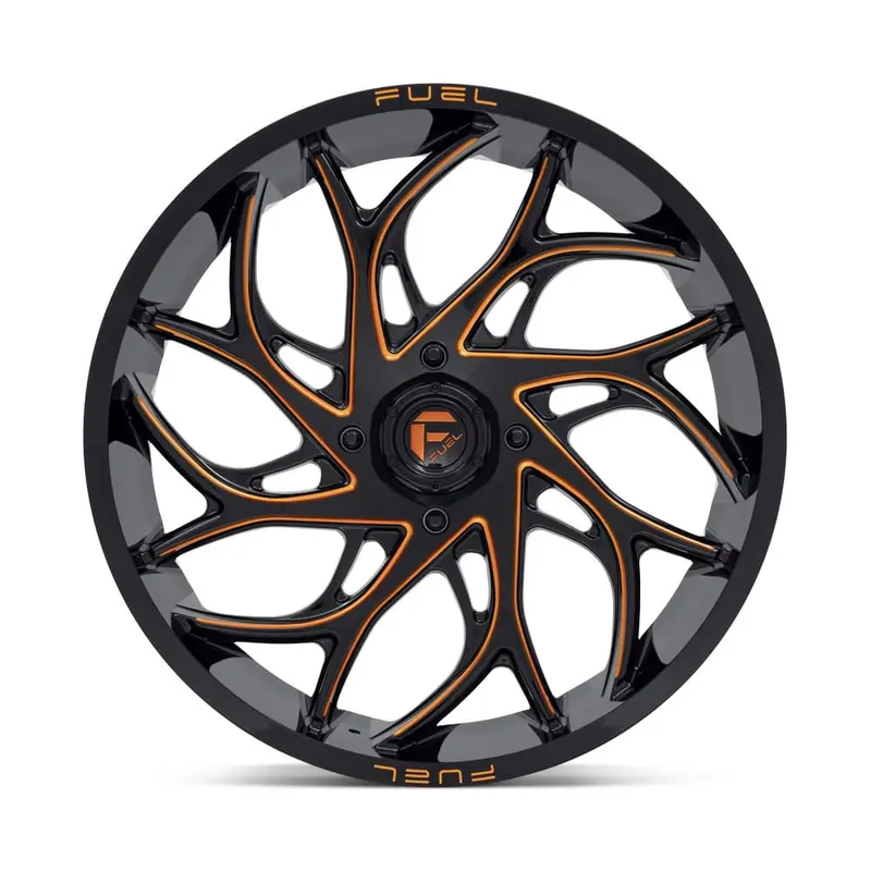 Fuel D780 Runner Utv Wheel Gloss Black Milled Orange 3