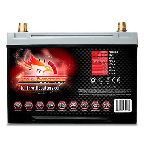 Full Throttle (Fullriver) Ft825-34 High-Performance Agm Battery 1
