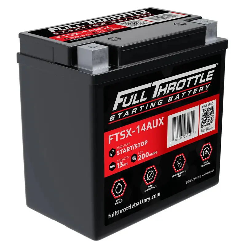Full Throttle Starting Series High Performance Agm Battery - Ftsx-14Aux 1