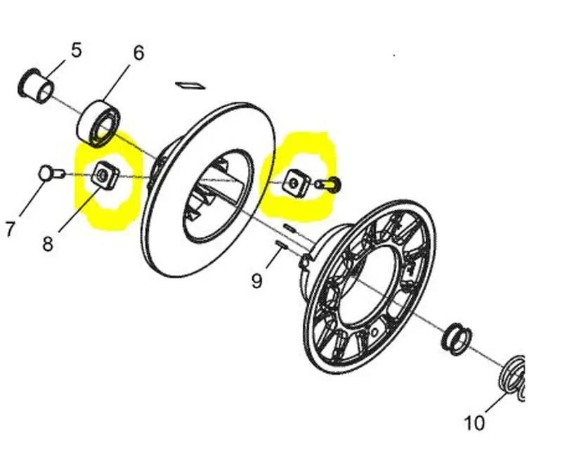 Gilomen Innovations Oem Boss Secondary Clutch Diamond Rollers Upgrade Replaces Square Pucks - Set Of 2 2