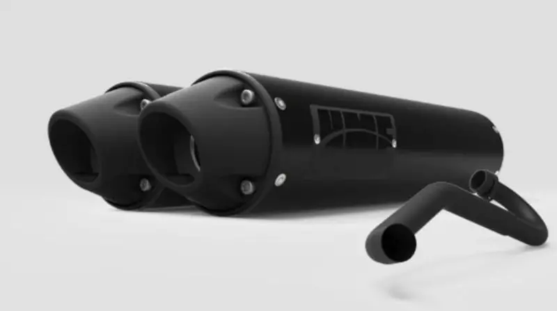 Hmf '15-'20 Polaris Rzr 4 900 Performance Dual Full Exhaust System - Blackout 3