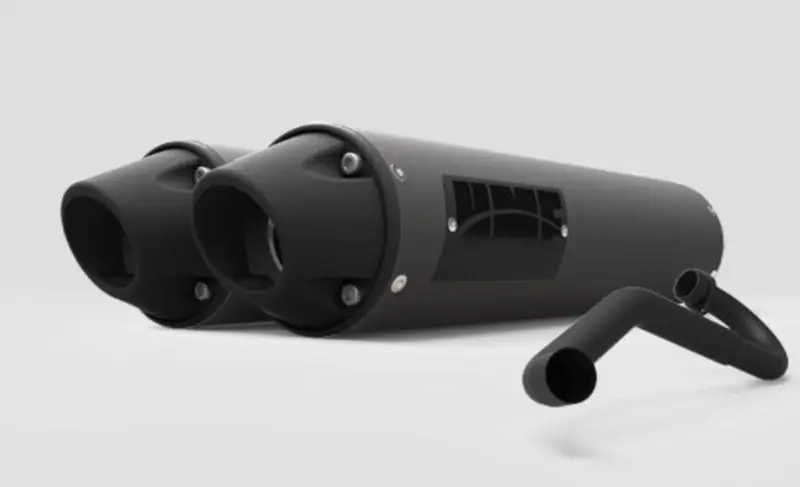 Hmf '15-'20 Polaris Rzr 4 900 Performance Dual Full Exhaust System - Blackout 4