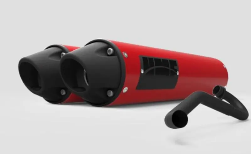 Hmf '15-'20 Polaris Rzr 4 900 Performance Dual Full Exhaust System - Blackout 4