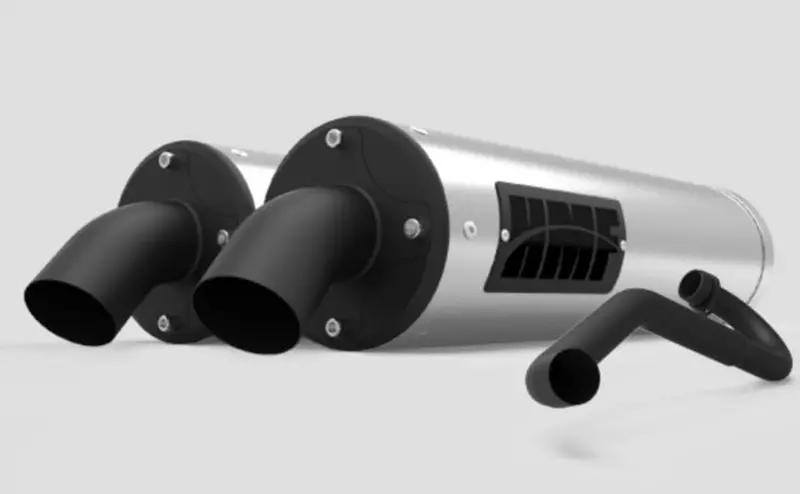 Hmf '15-'20 Polaris Rzr S 900 Trail/Xc Titan-Xl Dual Full Exhaust Systems - Blackout 1