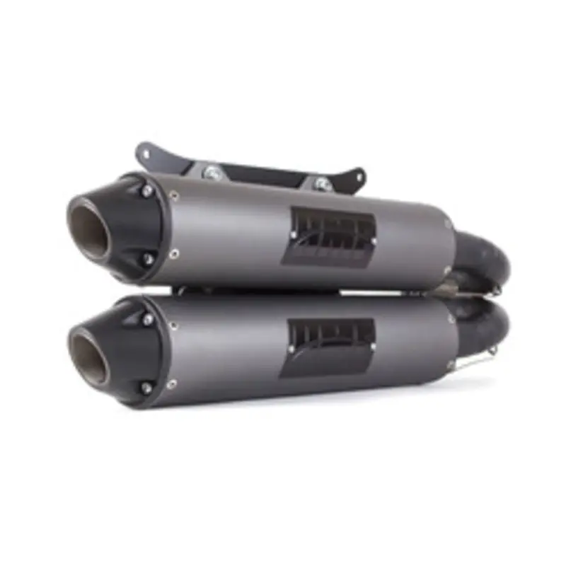 Hmf '16-'21 Polaris Rzr Xp 4 Turbo Performance Series Dual Slip On Exhaust Systems - Blackout 1