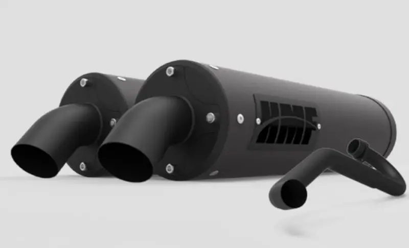 Hmf '16-'21 Polaris Rzr  Xp Turbo/Turbo S  Titan-Qs Dual Full (Turbo Back) Exhaust Systems - Blackout 2