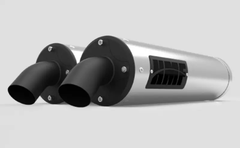 Hmf '16-'21 Polaris Rzr Xp Turbo/Turbo S Titan-Xl Dual Slip-On Exhaust Systems - Blackout 1