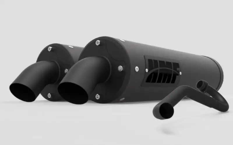 Hmf '16-'23 Polaris General Titan-Qs Dual Full Exhaust Systems - Blackout 2