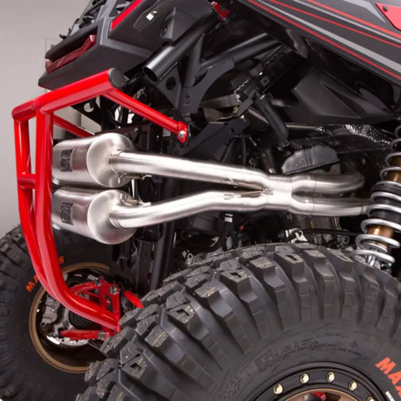 Hmf '18-'22 Polaris Rzr Rs1 Titan-Qs Dual Full Exhaust Systems 1