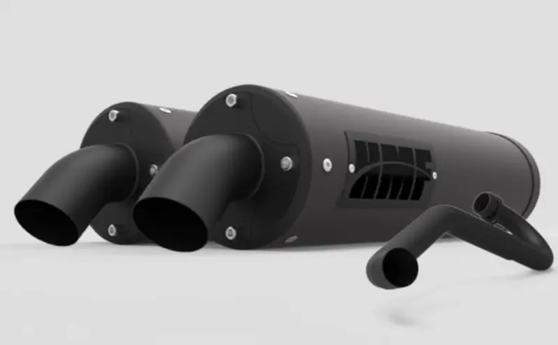 Hmf '18-'22 Polaris Rzr Rs1 Titan-Qs Dual Full Exhaust Systems - Blackout 2