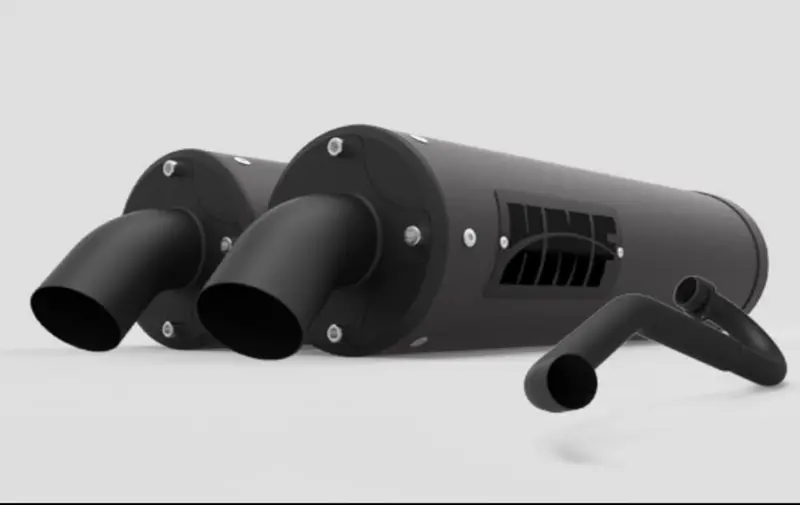Hmf '18-'22 Polaris Rzr Rs1 Titan-Xl Dual Full Exhaust Systems - Blackout 2
