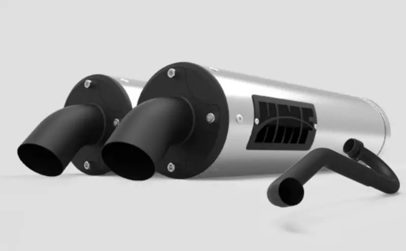 Hmf '18-'22 Polaris Rzr Rs1 Titan-Xl Dual Full Exhaust Systems - Blackout 2