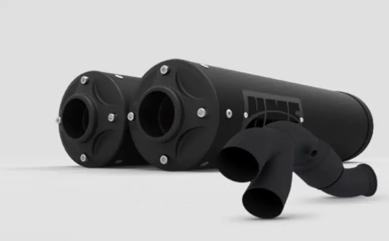 Hmf Can-Am Maverick R Big Core Dual Turbo Back Exhaust Systems - Blackout 2