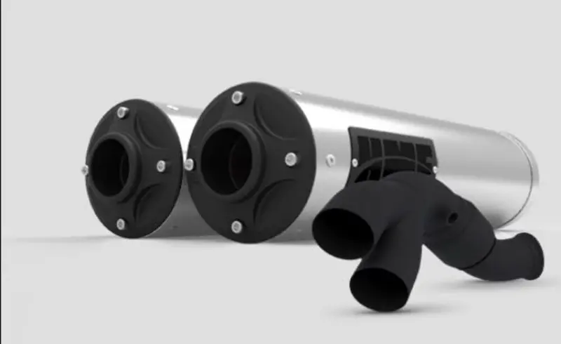 Hmf Can-Am Maverick R Big Core Dual Turbo Back Exhaust Systems - Blackout 2