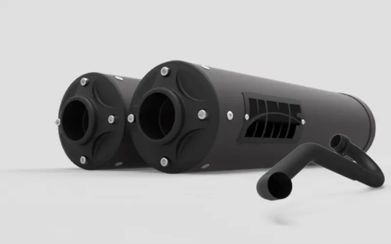 Hmf Can-Am Maverick Xds Turbo Titan Dual 3/4 Exhaust System - Blackout 4