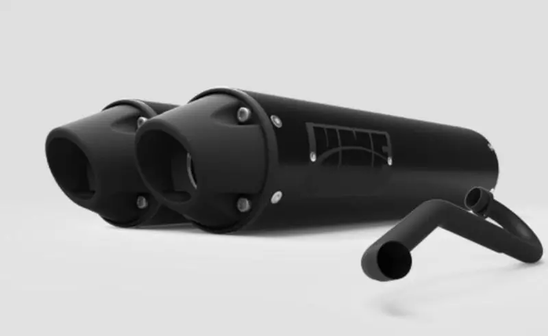 Hmf Polaris General Performance Series Dual Full Exhaust System - Blackout 3