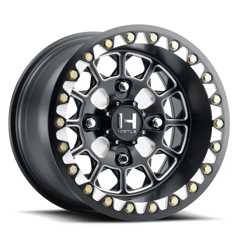 Hostile H325 Prismo Spoke Utv Wheel With Beadlock - Satin Black Milled 1