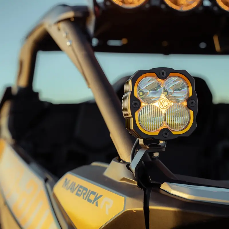 Kc Hilites Can-Am Maverick R A-Pillar Ditch Mount & Lights Bundle 1