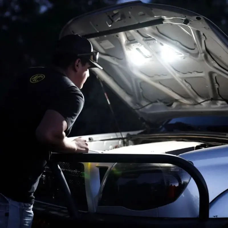 Kc Hilites Cyclone V2 5W Flood Beam Led 2 Light Universal Under Hood Lighting System 2