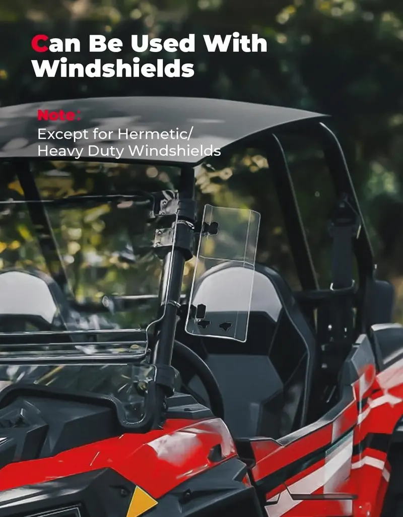 Kemimoto 1.5"-2.2" Roll Bar Utv Side Wind Deflectors - 2 Pcs 2