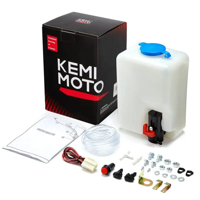 Kemimoto 1.5L Universal Car Windshield Washer Pump Reservoir Bottle Kit 1