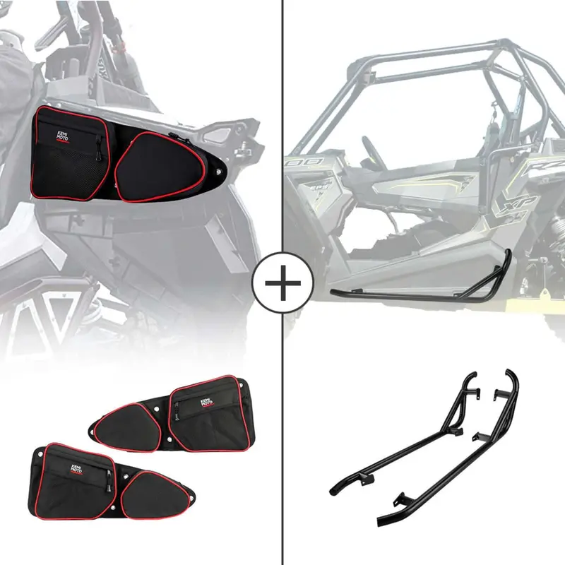 Kemimoto '14-'22 Polaris Rzr Xp 1000 Front Side Door Bags & Side Nerf Bars Rock Sliders 1
