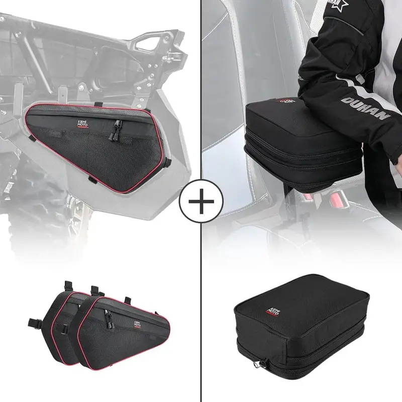 Kemimoto '14-'23 Polaris Rzr Lower Door Storage Bag & Armrest Bag 1