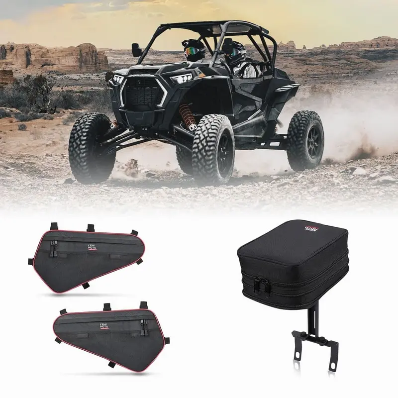 Kemimoto '14-'23 Polaris Rzr Lower Door Storage Bag & Armrest Bag 2