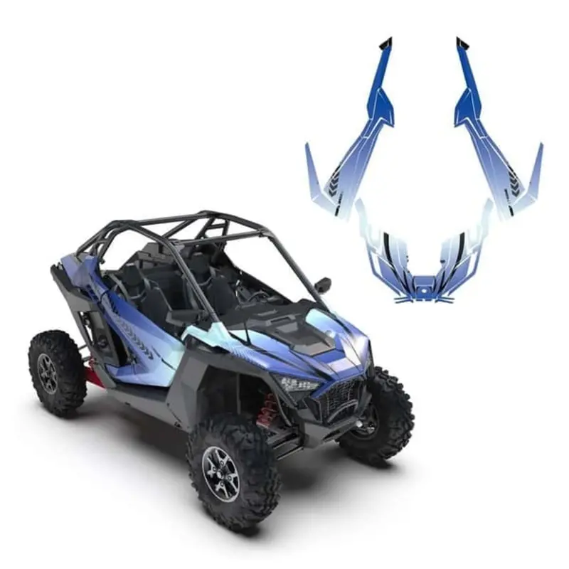 Kemimoto '14-'23 Polaris Rzr Pro Xp Sky Blue Graphics Wraps 1