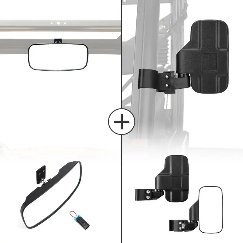 Kemimoto '15-'24 Polaris Ranger Xp 1000 Rear View Mirror & Side Mirrors 1