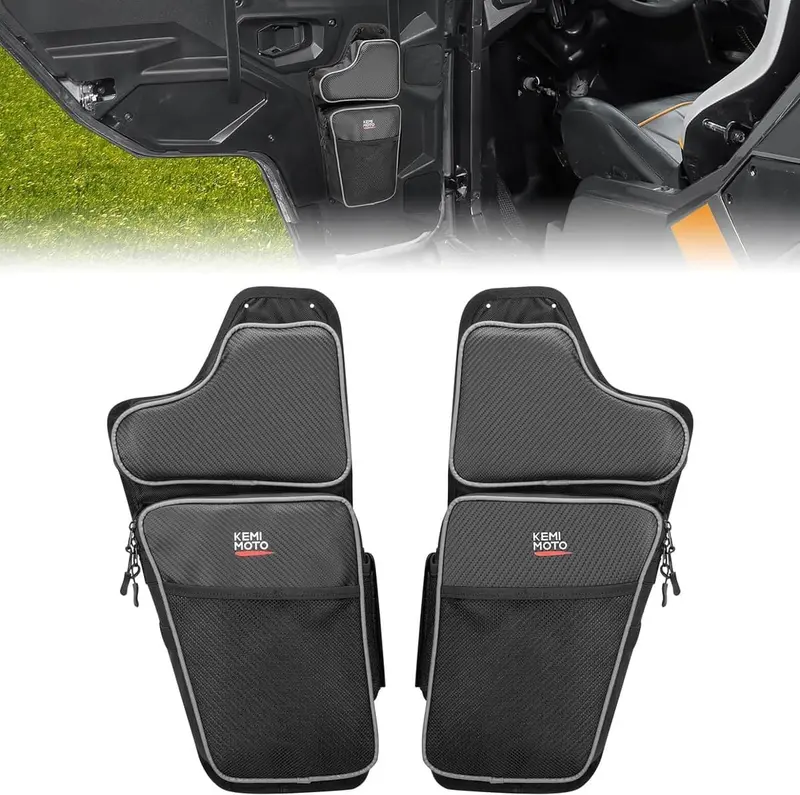 Kemimoto '16-'24 Polaris General 1000/4 1000 Front Lower Door Bags W/ Knee - 2Pcs 1