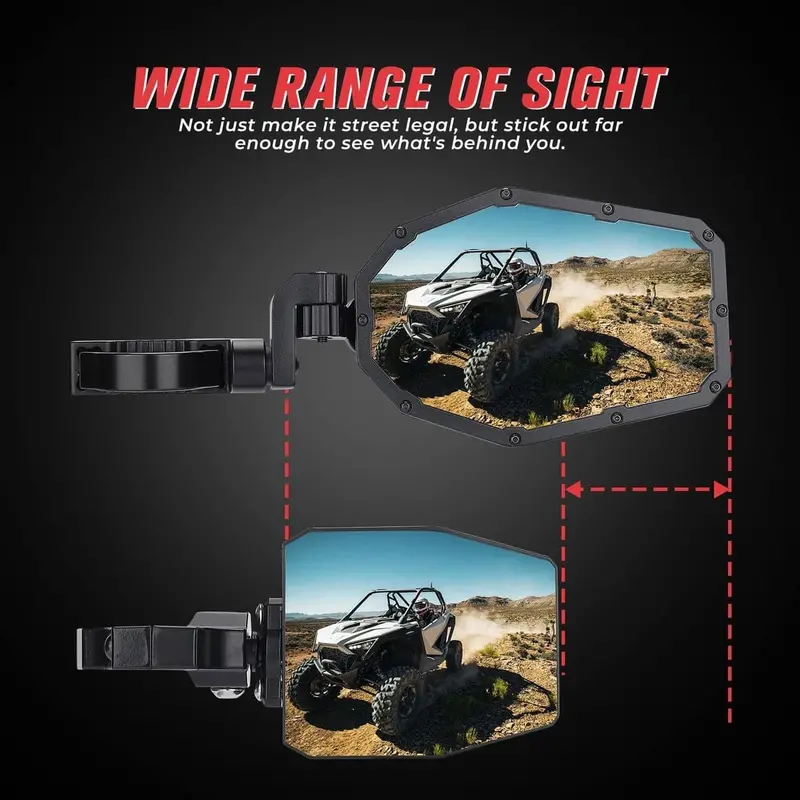 Kemimoto '17-'20 Can-Am Maverick X3 Mirrors W/ Led Turn Signal Lights 2