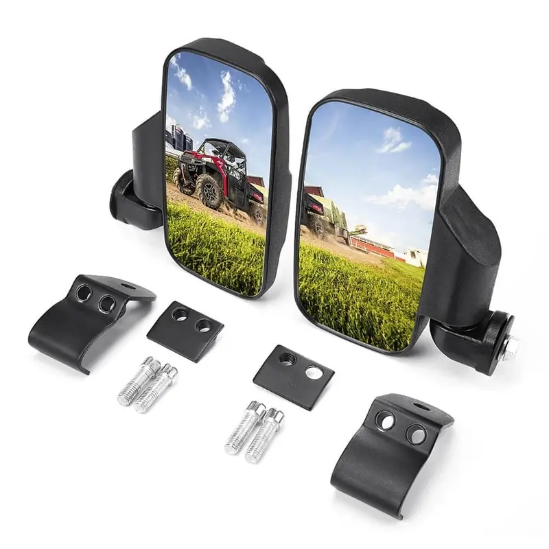 Kemimoto '17-'21 Polaris Ranger Xp 1000 Adjustable Break Away Side Mirrors & Seat Cover 1