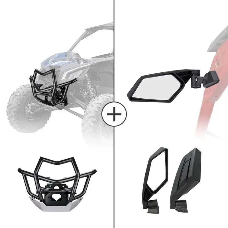 Kemimoto '17-'23 Can-Am Maverick X3 Front Bumpers & Side Mirrors 1