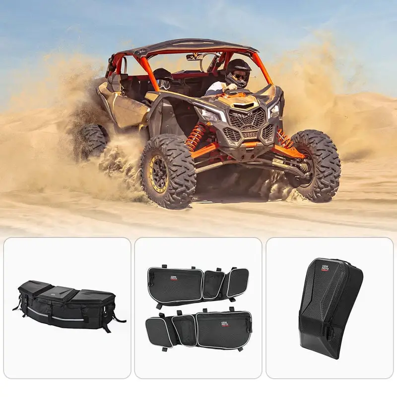Kemimoto '17-'23 Can-Am Maverick X3 Front & Center Rear Storage Bags 1