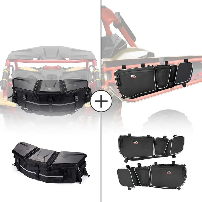 Kemimoto '17-'23 Can-Am Maverick X3 Front & Rear Storage Bags 1