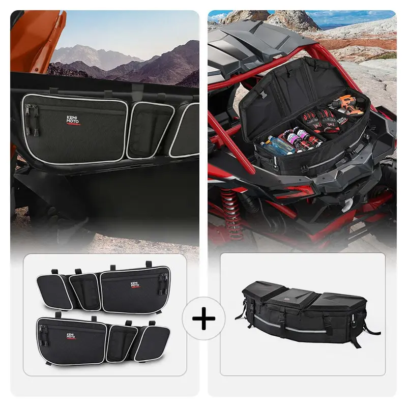 Kemimoto '17-'23 Can-Am Maverick X3 Front & Rear Storage Bags 2