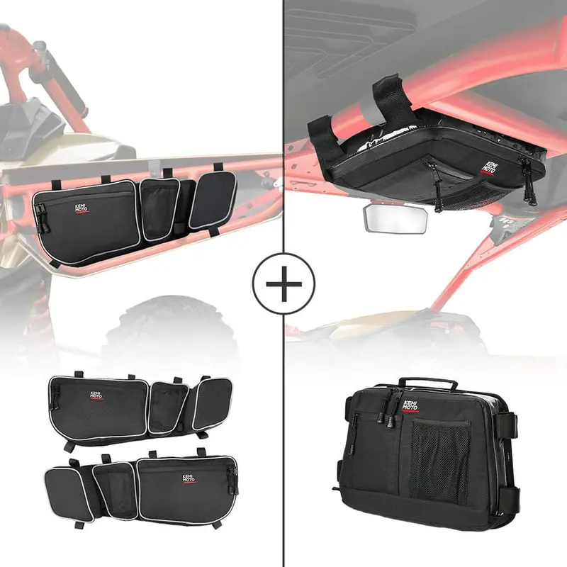 Kemimoto '17-'23 Can-Am Maverick X3 Front & Roof Storage Bags 1