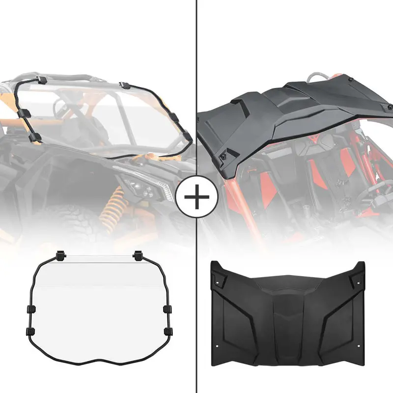 Kemimoto '17-'23 Can-Am Maverick X3 Full Windshield & Hard Roof 1