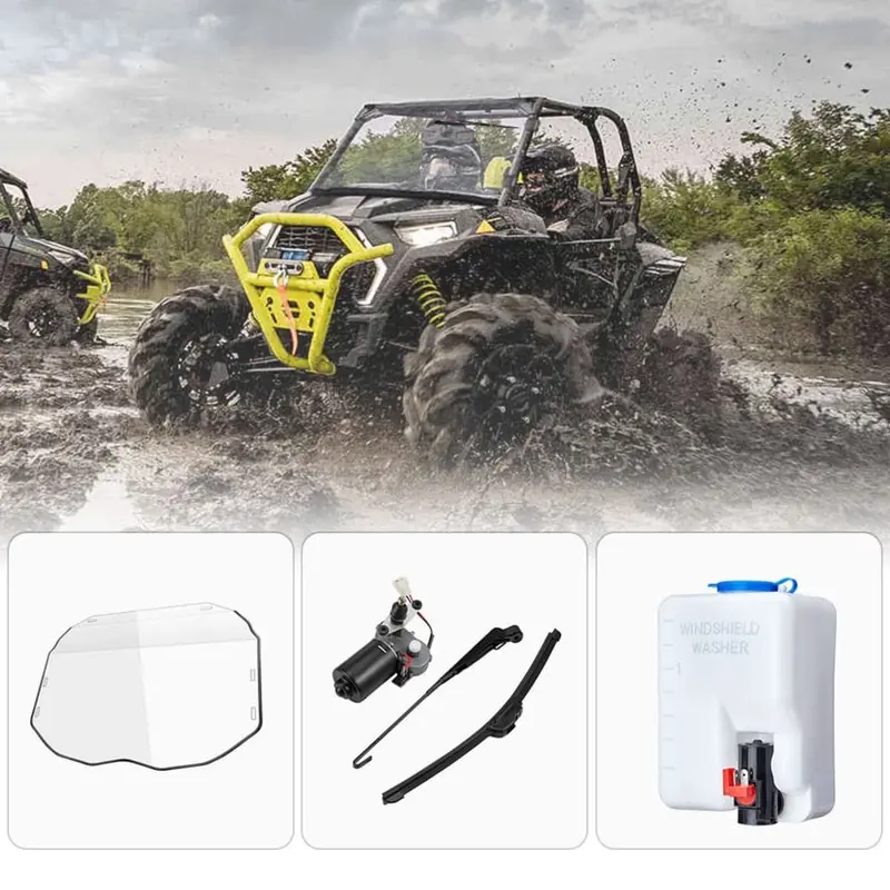 Kemimoto '17-'23 Can-Am Maverick X3 Full Windshield Wiper & Washer 1