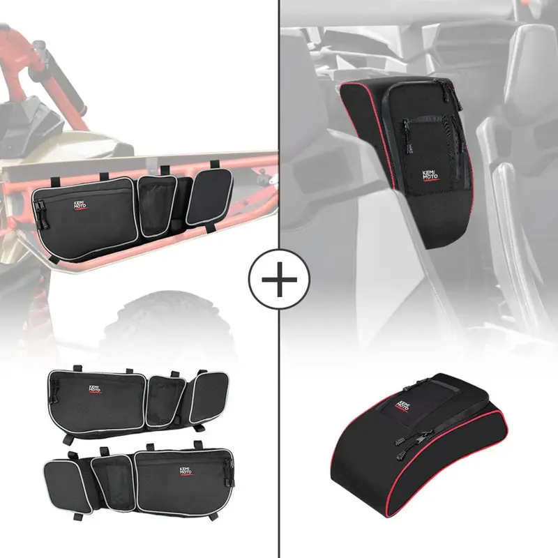 Kemimoto '17-'24 Can-Am Maverick X3 Door Bags & Center Bag 1