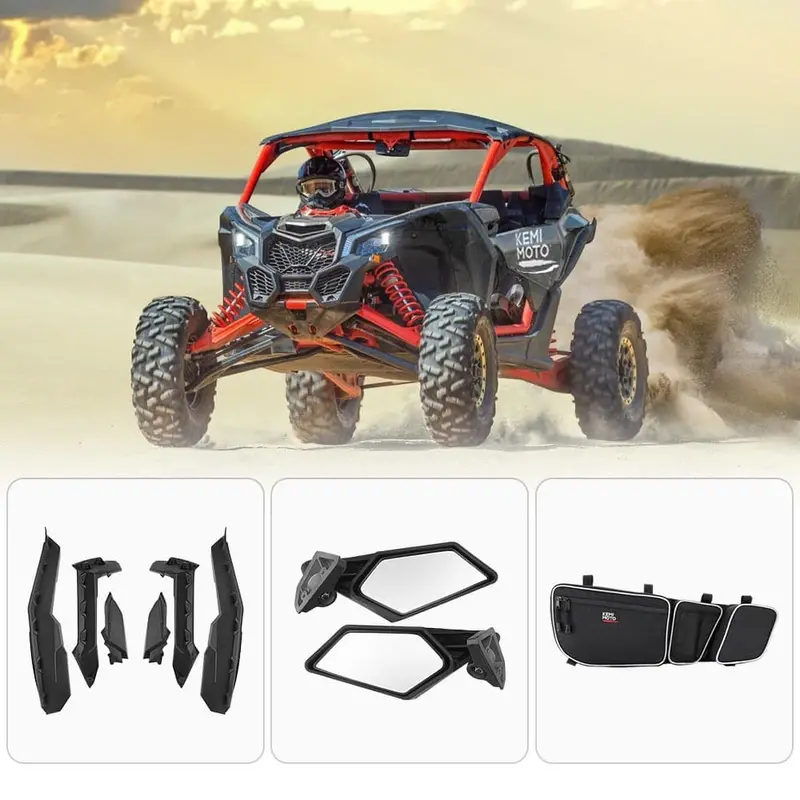 Kemimoto '17-'24 Can-Am Maverick X3 Fender Flares/ Side Mirrors & Door Bags 1