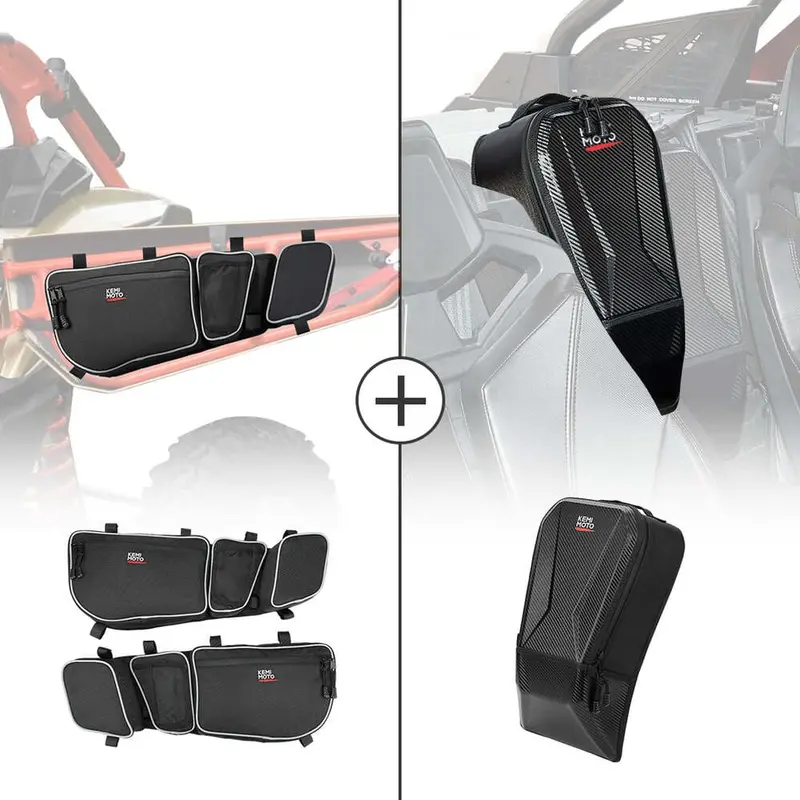 Kemimoto '17-'24 Can-Am Maverick X3 Front Door Bags & Center Storage Bag 1